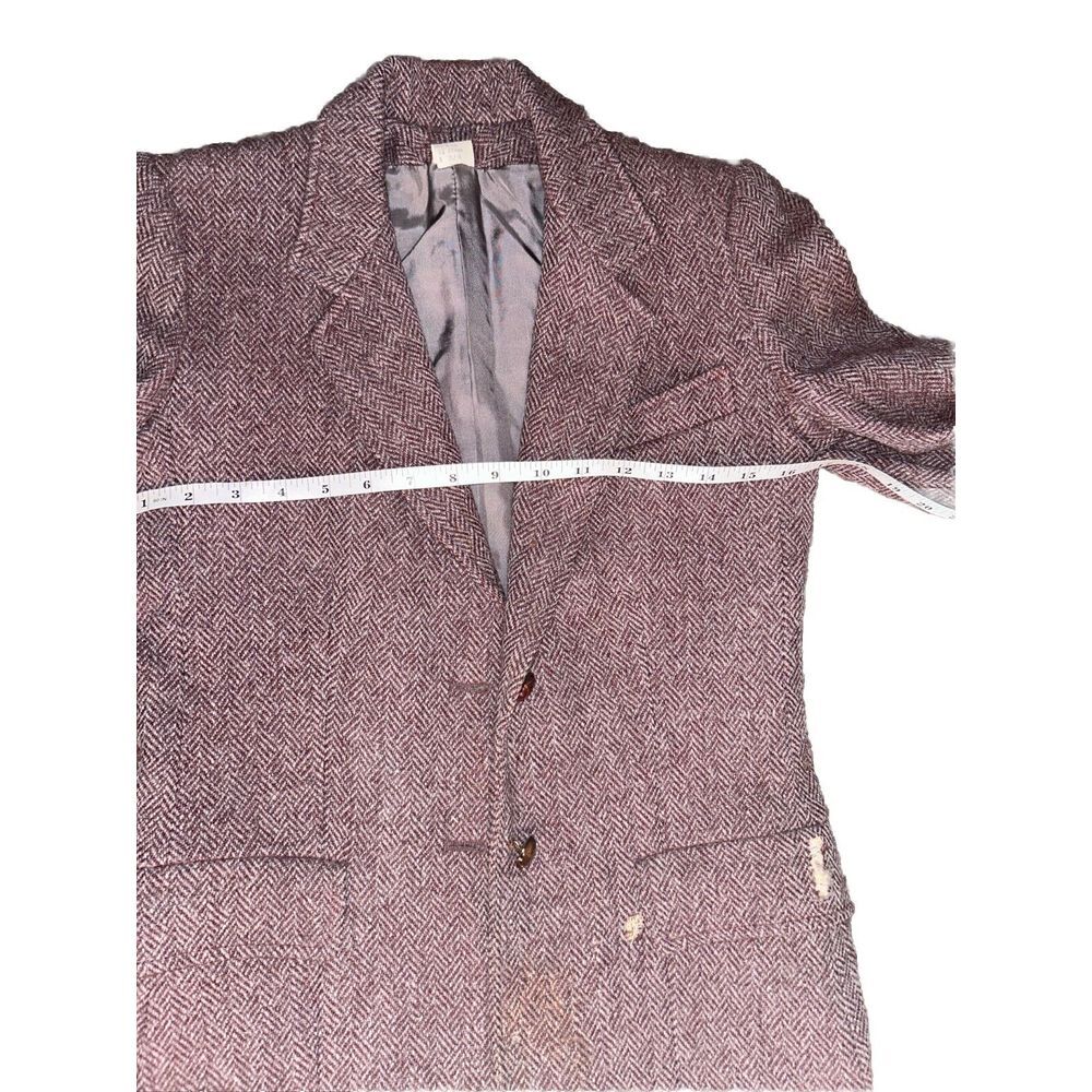 TJ Scott New York  Wool Blazer made in Poland vintage Maroon & Gray Sz 3/4 Women - Picture 7 of 9